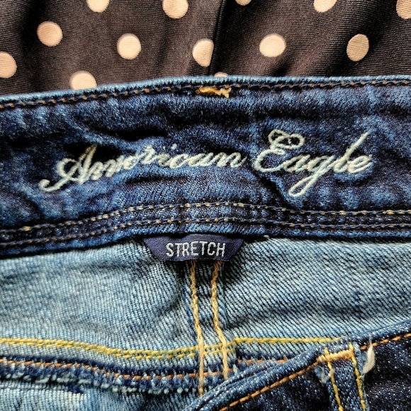 American Eagle AEO Stretch Short Shorts Blue Denim Jorts Women's Size 4 Cute EUC - Picture 9 of 11